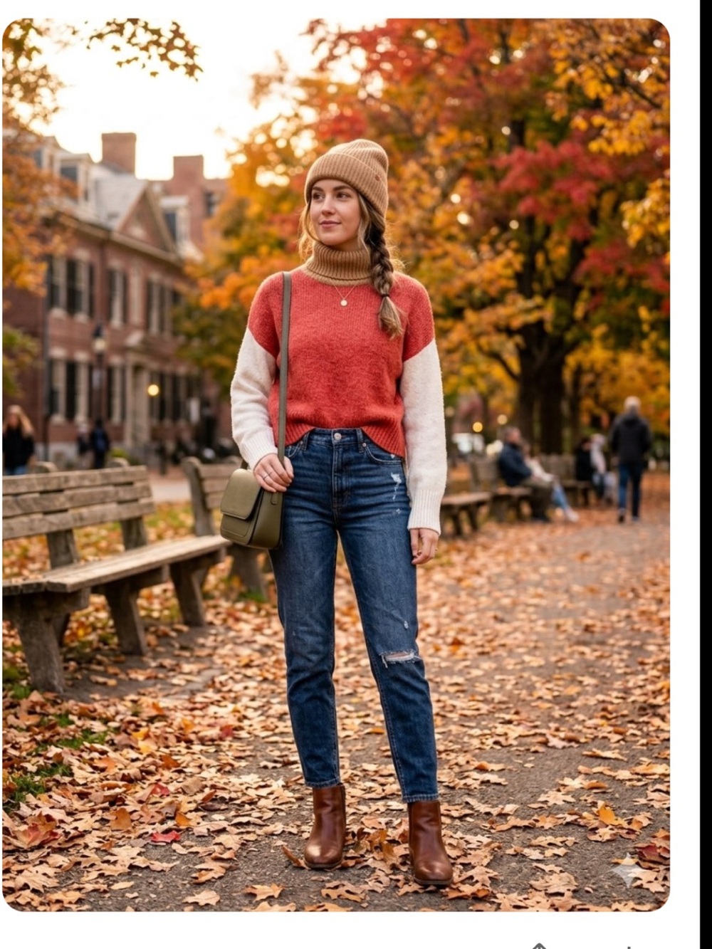 Simons Twik
Colorblock Turtleneck Sweater Rust Beige
EUC Small
